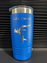 Lake Carroll Map Tumbler Travel Mug Insulated Coffee Cup Illinois 20 oz ... - $11.97