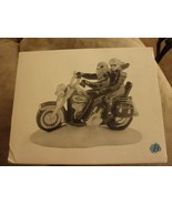 Dept 56 Snow Village Two For The Road&quot; Harley Motorcycle #54939 (BLUE BIKE) - $34.65