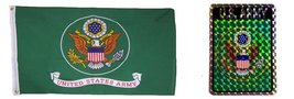 Wholesale Combo Set U.S. Army Green Emblem Rectangle 3x5 3x5 Flag and Decal Fa - £7.98 GBP