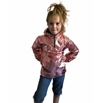 Jacket Hoodie Girls M 7-8 New Metallic Rose Windbreaker More Than Magic - $7.39