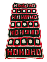 Vintage Handmade Granny Square Afghan Blanket Christmas Ho Ho Ho Cottagecore - £79.13 GBP