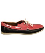Tim Evans England Loafers Boat Shoes Mens Size 11 Red Black Canvas Lined... - $36.05 CAD