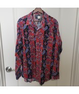 VTG Wrangler Men&#39;s Cowboy Cut Red Paisley Western Shirt 17x35 X-Long Tai... - $40.60 CAD