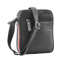 DR338 Men&#39;s Leather Cross Body Small Flight Bag Black - £39.58 GBP