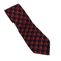 Mens Gucci Red Navy Vintage Pure Silk Student Desk Lamp Neck Tie Made in Italy - £33.67 GBP