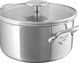 New Mauviel M&#39;Cook Stainless Steel Casserole Dish WGlass Lid, 7.8 Inch - £205.32 GBP