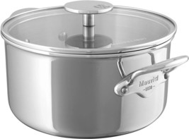 New Mauviel M&#39;Cook Stainless Steel Casserole Dish WGlass Lid, 6&quot; tall x ... - £350.11 GBP