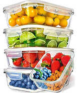5 Pack 36 Oz Glass Meal Prep Containers - Dishwasher Microwave Freezer O... - €112,56 EUR