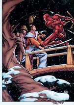12.5x19 Inch Carl Potts SIGNED Super Hero Marvel Comics Art Print ~ Daredevil - £37.30 GBP