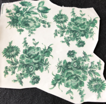 M104 - Ceramic Waterslide Vintage Decal - 7 Green Flowers - 2.75&quot; - $3.75