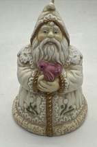 Vintage Santa w/ Bird Ornament Bell Porcelain Christmas Holiday Decor - $20.78