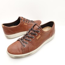 Mens Ecco Soft 7 Cognac Brown Leather Comfort Walking Shoes Sneakers Siz... - $777.66 MXN