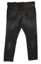 Helix Men&#39;s Jeans N65 Low Straight Leg Jeans Dark Wash Retro Distressed ... - £22.31 GBP