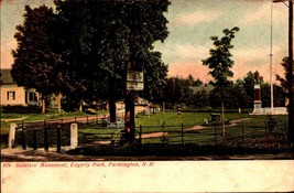 Vintage Postcard Soldiers Monument Edgerly Park Farmington, N.H. C. 1907 BK45 - £3.86 GBP
