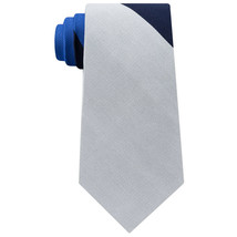 Tommy Hilfiger Blue Navy Blue Silver Gray Tri-Color Panel Silk Twill Classic Tie - £19.57 GBP