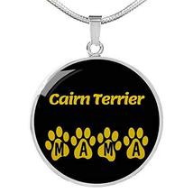 Cairn Terrier Mama Circle Necklace Engraved 18k Gold 18-22&quot; Dog Owner Lover Jewe - £54.47 GBP