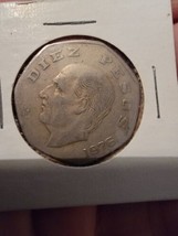 Mexico 10 Diez Pesos 1976 Coin Mexican - $11.75