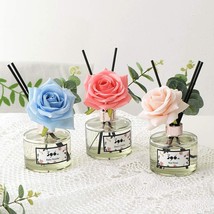 Rose Flower Reed Diffuser, Black Cherry, 200ml(6.7oz) / Reed Diffuser Sets - £30.60 GBP