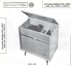 1957 SYLVANIA 4301 4303 Console Record Player Photofact MANUAL Amp Chang... - $10.88