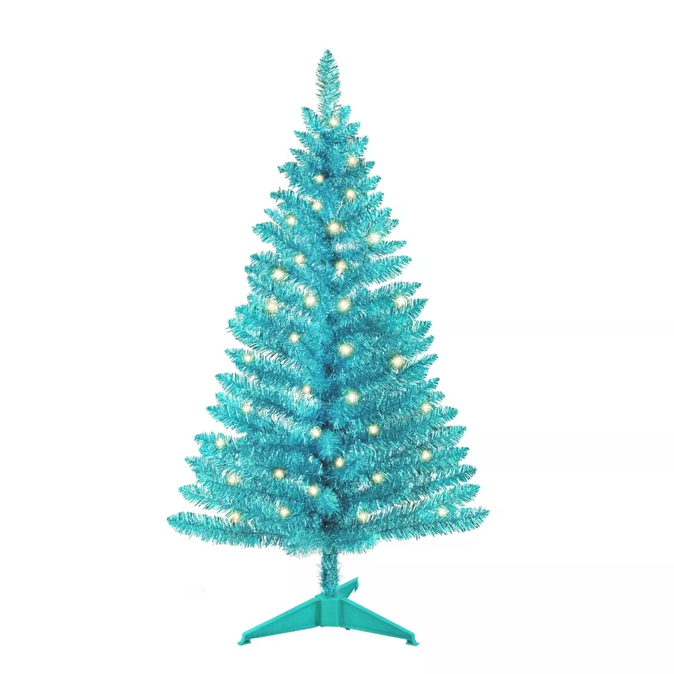 4ft Mini Artificial Christmas Tree with 50 LED Lights White ( Green )  - $43.98