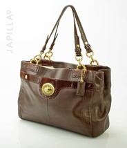 Brown Coach Penelope Carryall leather Turn lock satchel! - £99.90 GBP