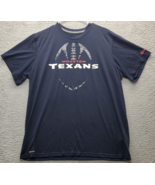 NFL Houston Texans Nike T Shirt Football Men&#39;s XL Navy Dri Fit Short Sle... - $18.41