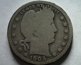 1905 Barber Quarter Dollar Good G Nice Original Coin From Bobs Coins Fast Ship - £15.73 GBP