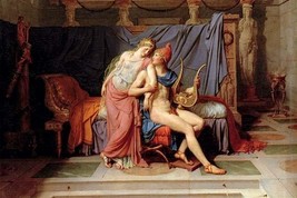 Courtship of Paris &amp; Helen by Jacques-Louis David - Art Print - £17.32 GBP+