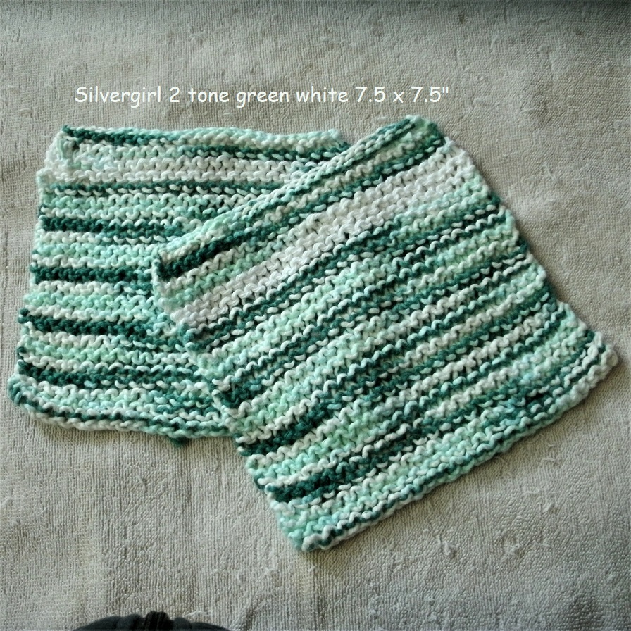 Hand Knit Soft 100% Cotton Dish/Face Cloths Many Colors About 7"- 8"  - £3.91 GBP