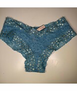 Victoria&#39;s Secret Cheeky Lace Panties Blue with Silver Stars Sz Medium NWT - $18.21 CAD