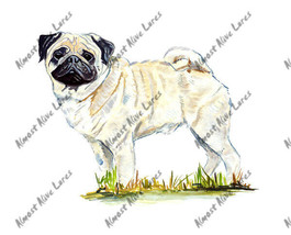 Pug Cream Fawn Light Wrinkle Chinese Dog Auto Boat Rv Window Decal Stick... - £5.55 GBP+