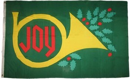 Merry Joy Green Holiday Seasons Greetings Winter 3X5 Flag Rough Tex® 68D Nylon - £14.76 GBP
