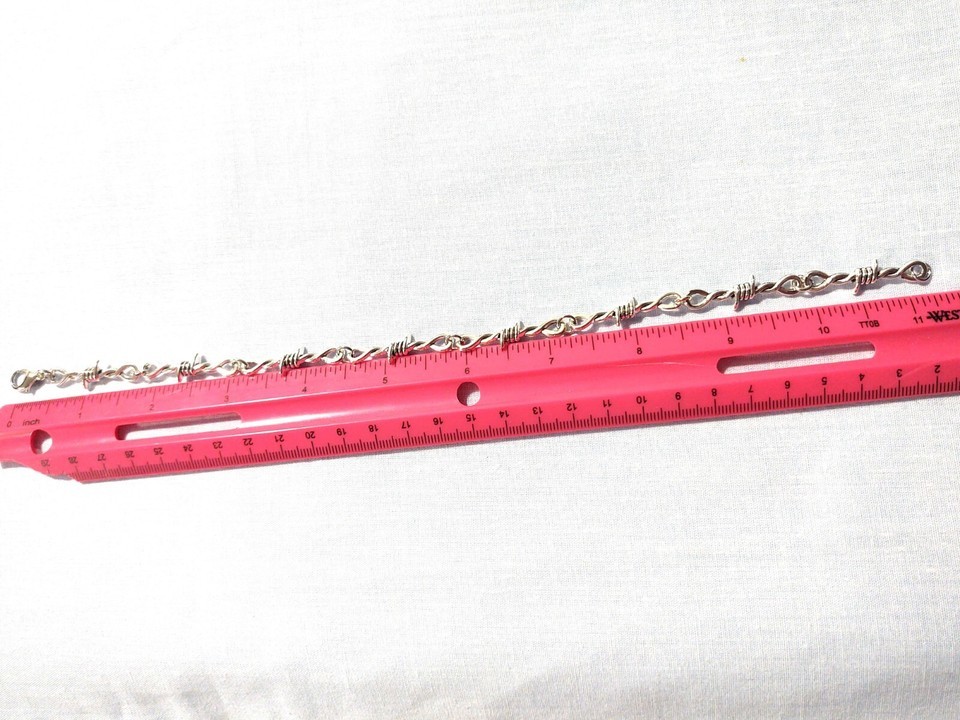 Barb Wire Barbed Wire Twist Chain Link Ankle Bracelet 11 Inches Unisex Gothic Item image 4