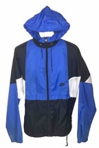 Nike Gray Tag Mens XL Blue Vtg 1990s Full Zip Vented Hooded Windbreaker - £36.68 GBP
