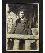 Antique Photograph 3 x 2 Balck &amp; White Photo STERN LOOKING WOMAN On Porch - €0,83 EUR