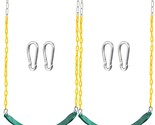2 Pack Green Swing Seats Heavy Duty With 66&quot; Chain, Swing Set Accessorie... - £58.27 GBP