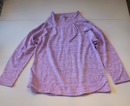 T By Talbots Top Women&#39;s Petite L Purple Pullover Stretch Soft Tunic Space Dye - £9.91 GBP