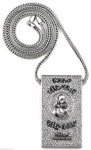 Iced Out New Metal Papers Pendant &amp; 36 Inch Necklace - £31.27 GBP