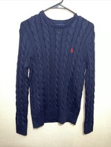 Polo Ralph Lauren Men&#39;s Cable Knit Cotton Crew Sweater NAVY BLUE SZ XS N... - $128.75
