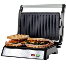 OVENTE Electric Indoor Panini Press Grill with Non-Stick Cooking Plates, Opens 1 - £28.46 GBP