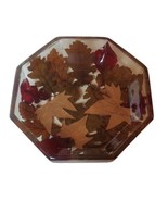 Italy Acrylic Lucite Dried Leaves Octagon Bowl - Ricardo Marzi? - £22.75 GBP