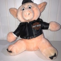 Harley-Davidson Motorcycles Biker Buddy 11&quot; Hog Pig Faux Leather Jacket &amp; Hat - £16.09 GBP