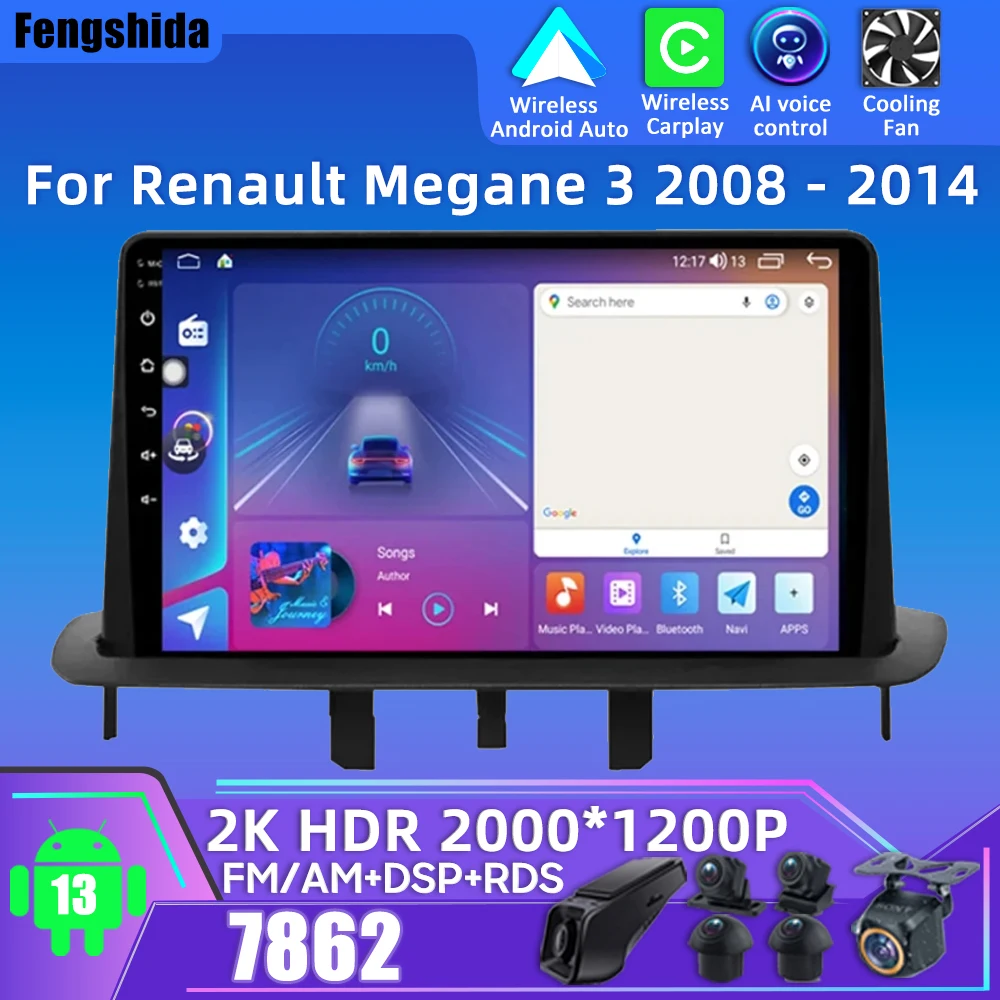 Car Android Android 13 For Renault Megane 3 Fluence Samsung SM3 2008 - 2014 - £153.01 GBP+