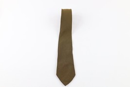 Vintage 60s 70s Rockabilly Silk Striped Neck Tie Dress Tie Wedding Gold Brown - £15.54 GBP