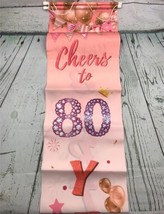 Women 80th Birthday Party Decoration Rose Gold Happy Birthday Door Banner - £18.63 GBP