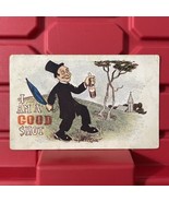 I Am A Good Shot Postcard With Ben Franklin One Cent Antique Stamped 1908 - £6.80 GBP