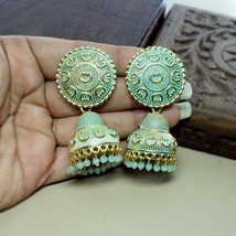 Beautiful Party Wear Classical Jhumka Gold Plated Dangle Earrings for women - £14.09 GBP