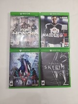Xbox One Madden 18, For Honor, Skyrim Devil May Cry 5, 4 Game Lot Used Tested - £23.37 GBP