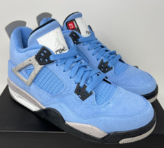 Nike Air Jordan 4 Retro University Blue Black UNC GS 408452-400 Youth Si... - £255.17 GBP