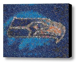Amazing Framed Seattle Seahawks Button Mosaic Limited Edition Art Print - £15.07 GBP